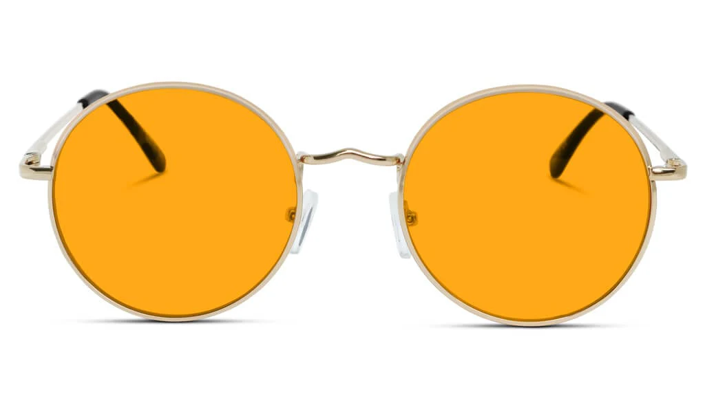 SunDown Elton Blue Blocking Glasses - Gold - Prescription