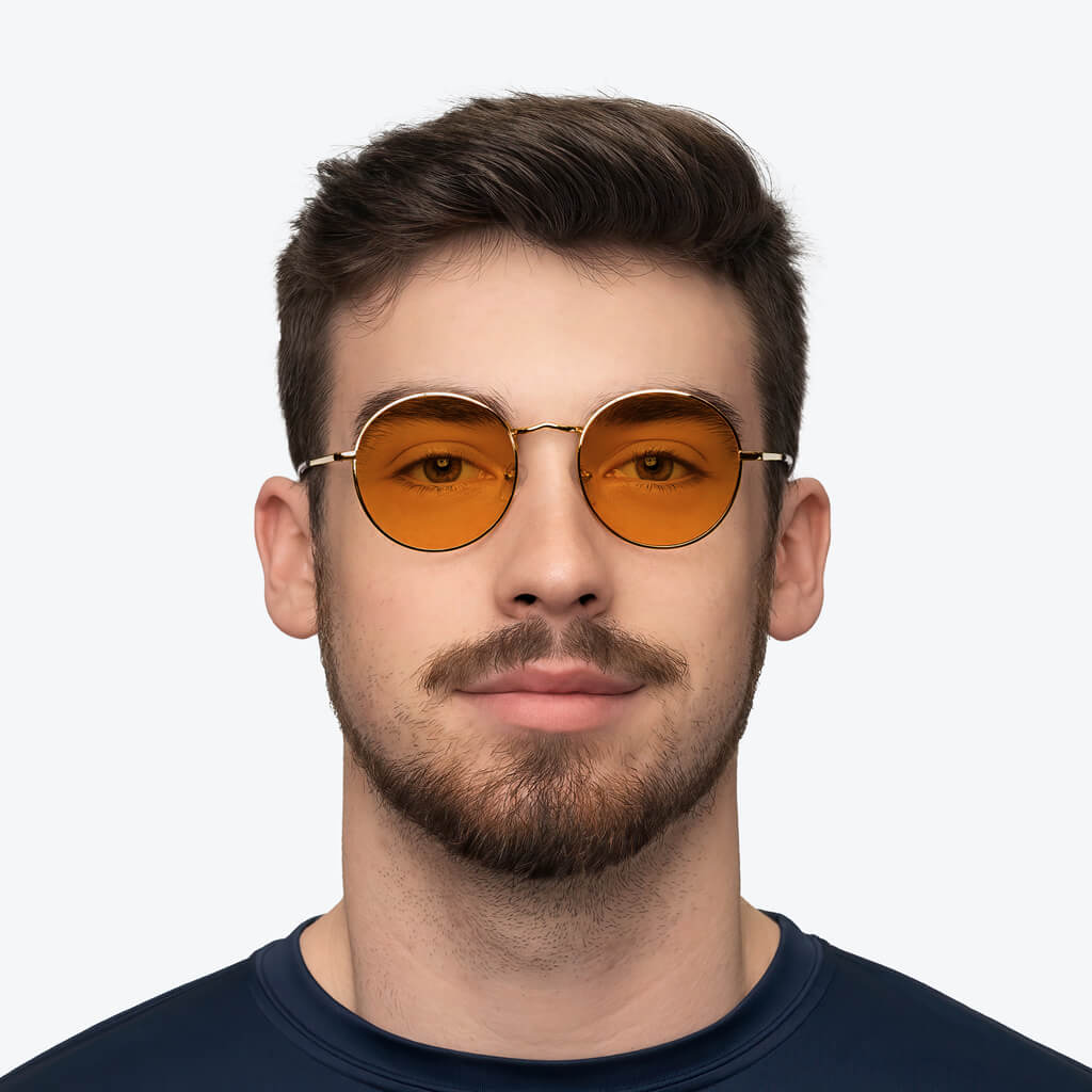 SunDown Elton Blue Blocking Glasses - Gold - Prescription - Image 6