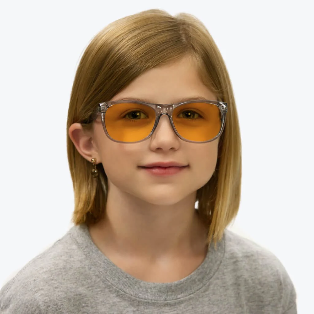 SunDown Kids Blue Blocking Glasses - Pearl Grey - Prescription - Image 4